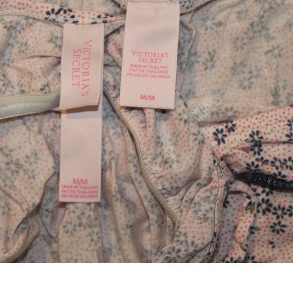 Victoria’s Secret Pink Floral Lace Trim Pajama Set Women’s Size M - Picture 4 of 4